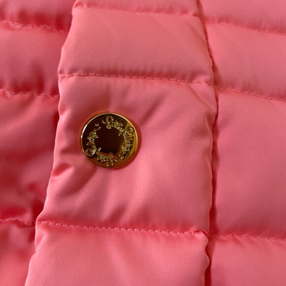 Lilly Pulitzer Women's Sz. S Coral Down Snap Front Puffer Vest isabelle - Picture 7 of 11